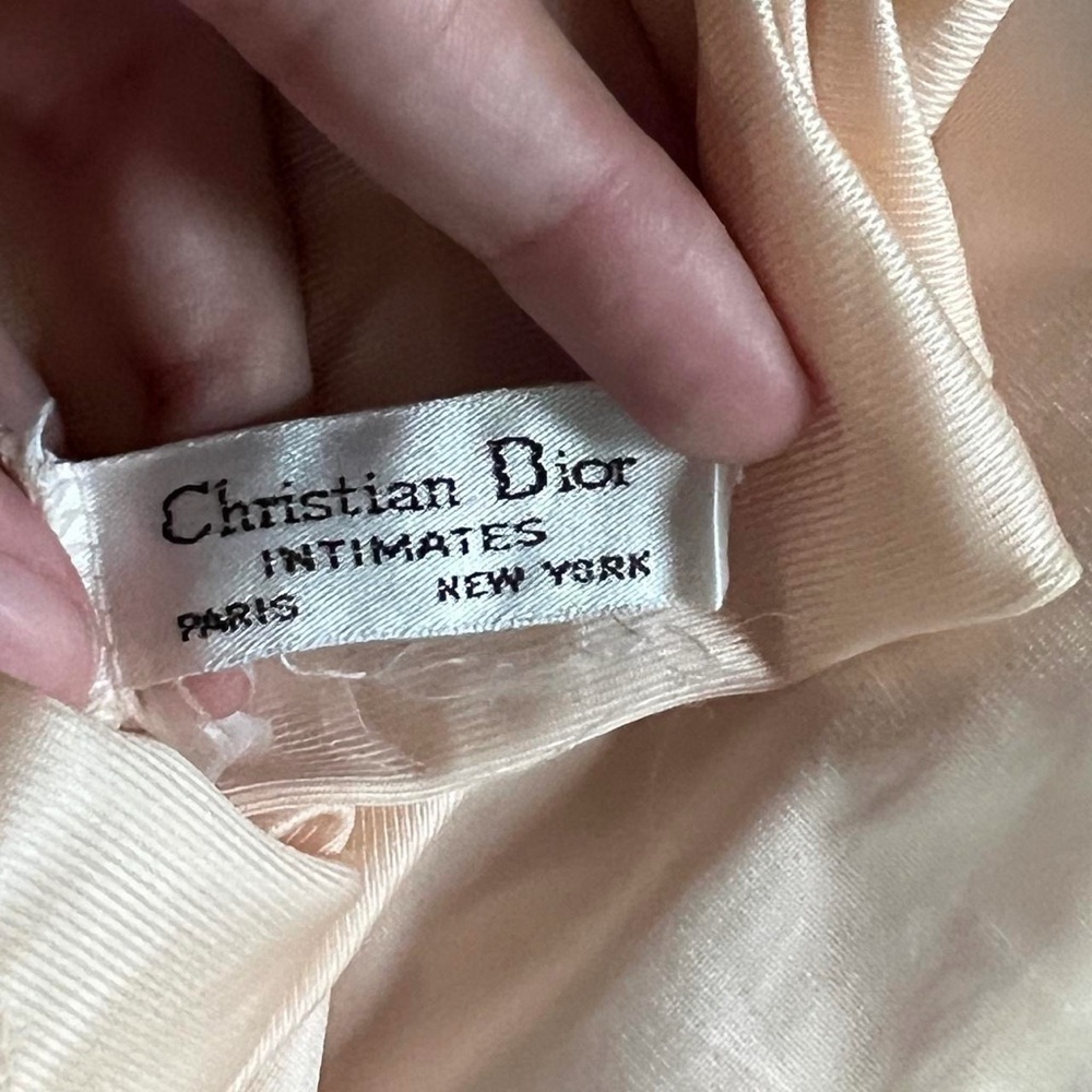 Dior Vintage Cream Satin Chemise with Lace Detail - Picture 5 of 6